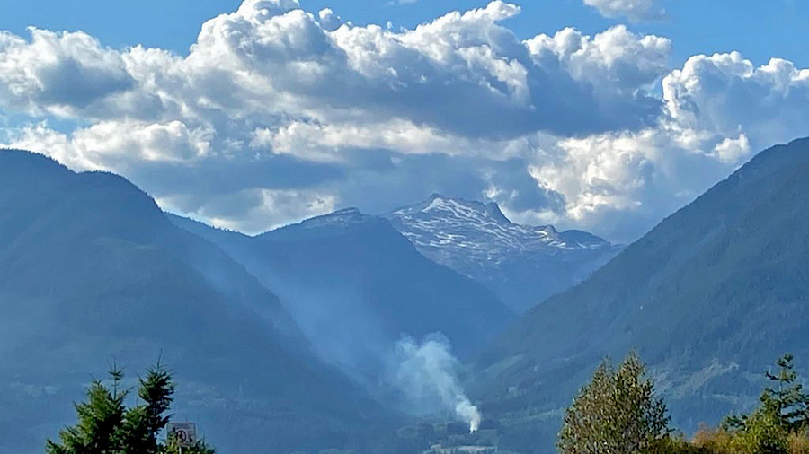 Wildfire at the Woodfibre site.