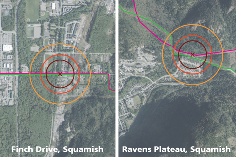 Hazard assessment for Squamish neighbourhoods