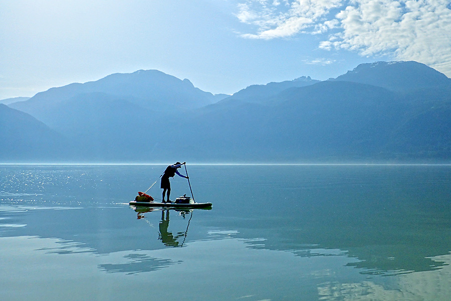 Paddling in Howe Sound, the morning after our whale encounter.