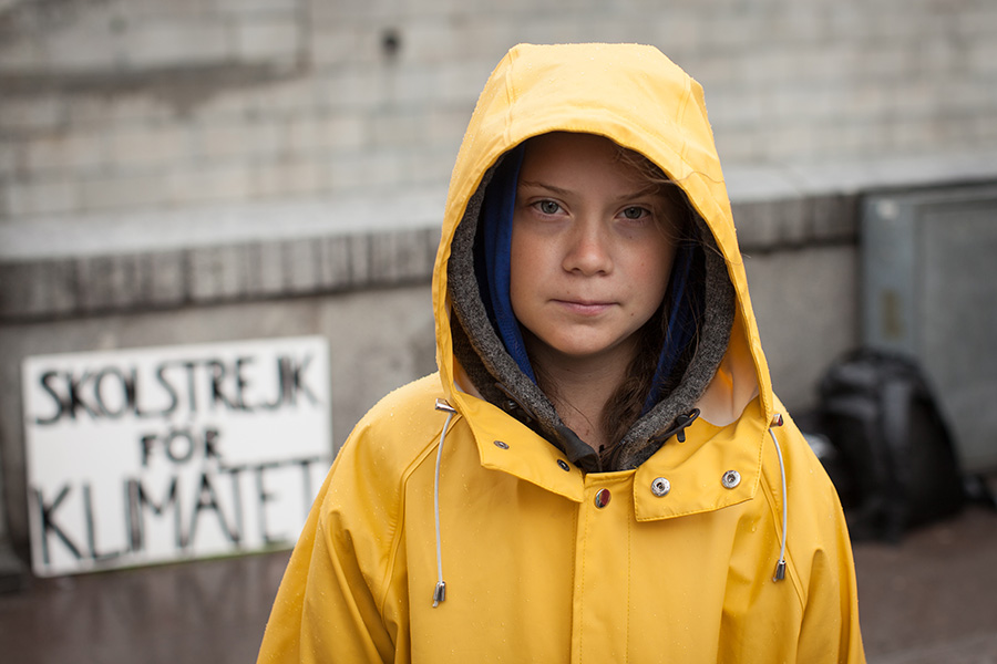 Greta Thunberg, outside the Swedish parliament in August 2018. Photo by Anders Hellberg.