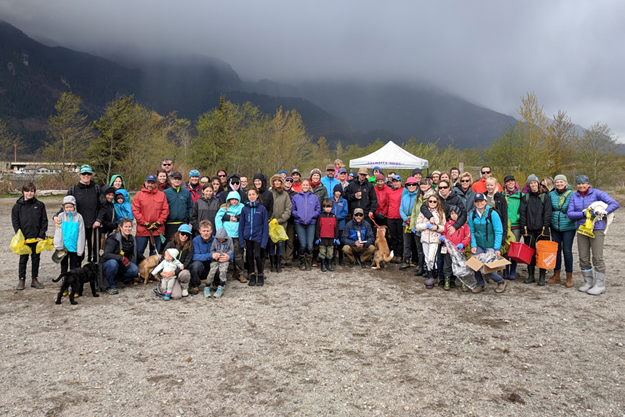 Volunteers at the Squamish Estuary cleanup.