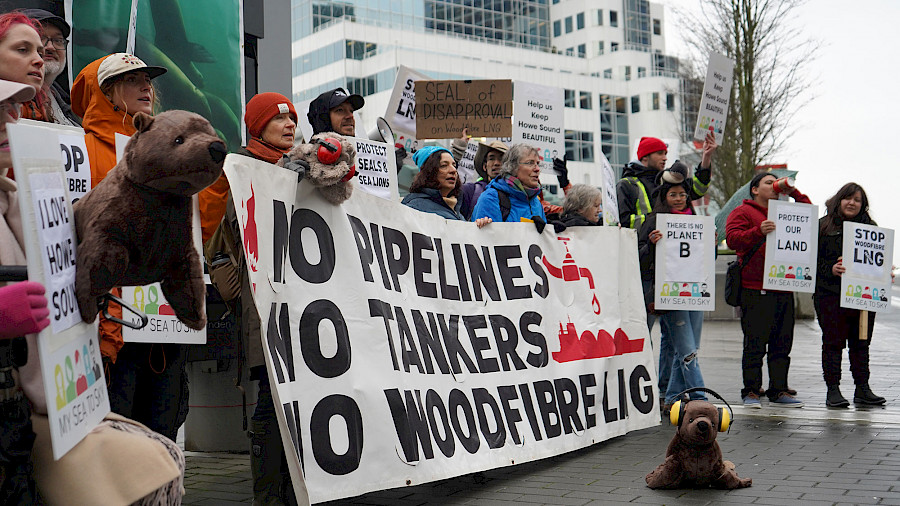 Citizens call on Minister Guilbeault to stop Woodfibre LNG from harming seals and sea lions in January 2023.
