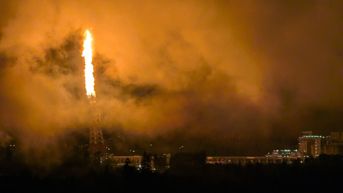 The flare at LNG Canada was 95 metres high for four days in June, 2025.