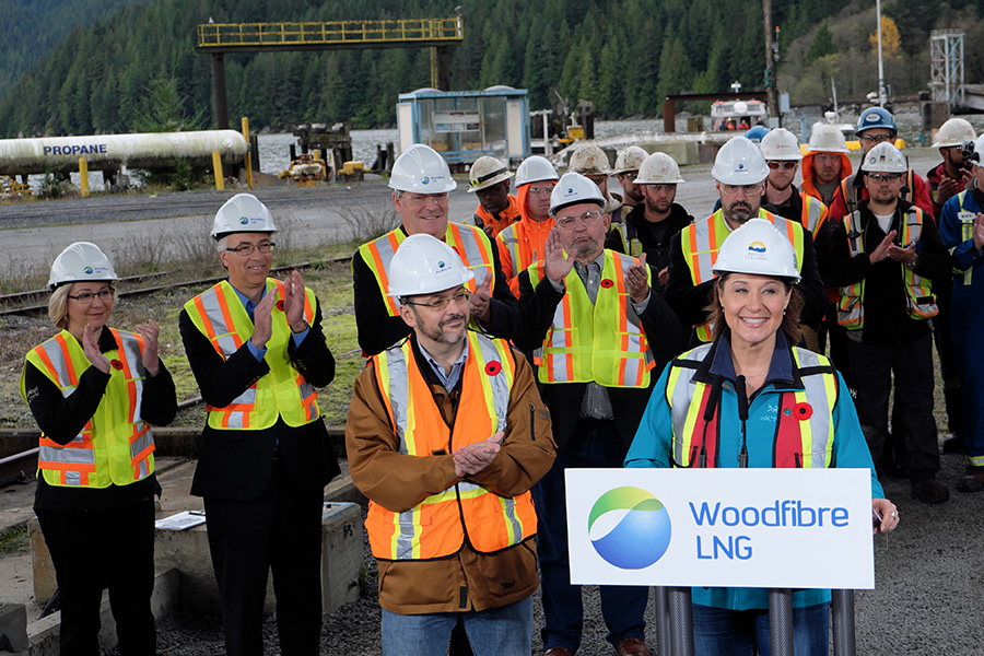 Premier Christy Clark with Byng Giraud from Woodfibre LNG